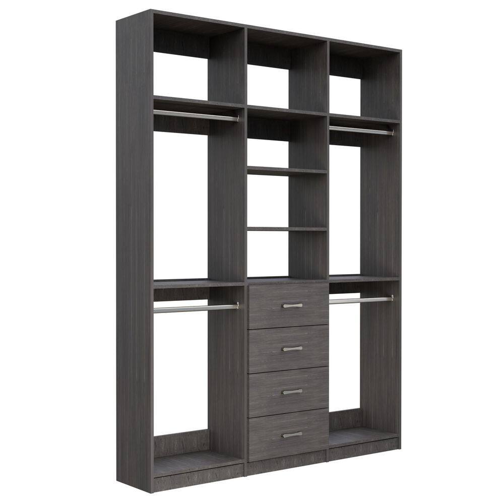 Alto Collection 99 in W Grey Wall Mounted 2 Double Hang and 4-Drawer w Extensions Wood Closet System price history on PriceWatchPro