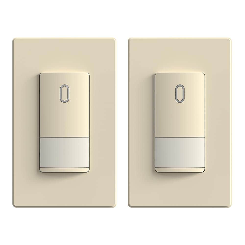 Single-Pole Occupancy Sensor, PIR Infrared Motion Activated Screwless Wall Switch, Light Almond (2-Pack) price history on PriceWatchPro