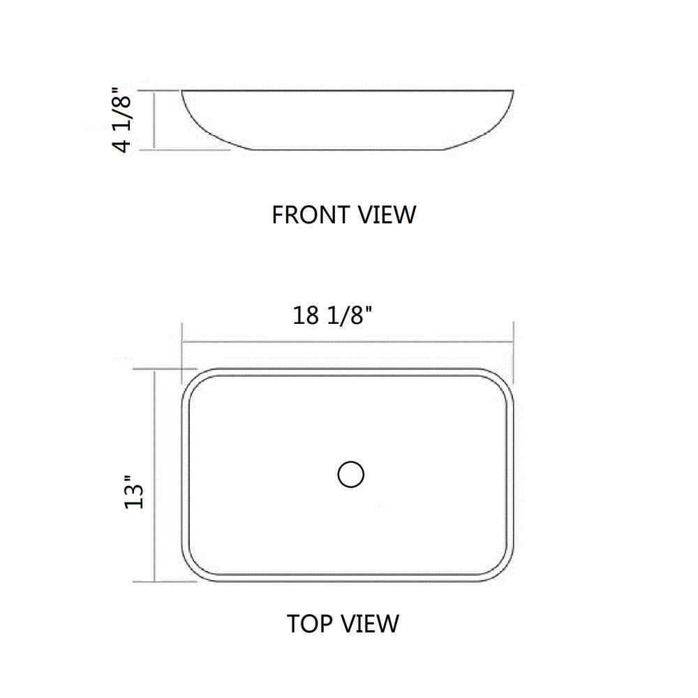 Matte Black Rectangular Glass Vessel Sink with Faucet