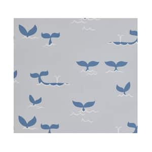 Whale Splash Gray Blue Removable Peel and Stick Wallpaper Panel (Approximately Covers 26 sq. ft.)