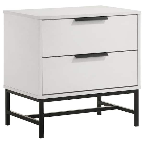 Sonora White 2-Drawer 23.5 in. W Nightstand