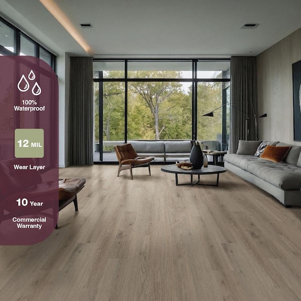 Maverick Mill 12 MIL x 7 in. W x 42 in. L Waterproof Click Lock Luxury Vinyl Plank Flooring (20.8 sq.ft. /Case)