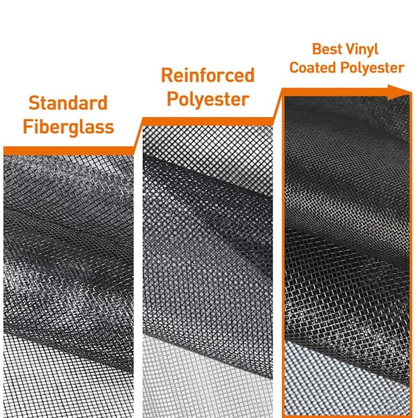 Angel Sar 35 in. W x 86 in. L Black Pet Proof Window Screen Door Replacement Mesh for Sliding Glass/Patio/Balcony/Porch/Pool