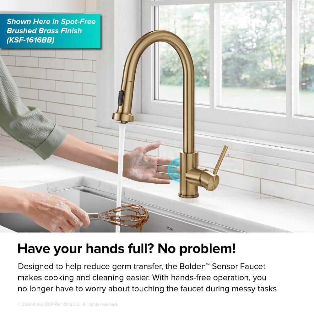Matte Black Touchless Kitchen Faucet with Pull-out Spray