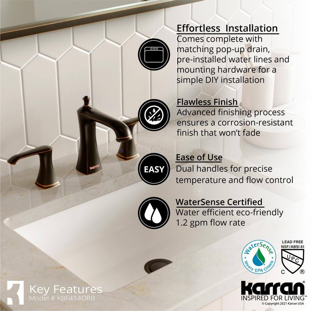 Karran Woodburn Timeless Bronze 2-Handle Widespread Bathroom Faucet