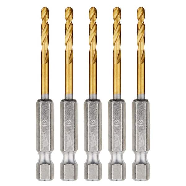 Milwaukee SHOCKWAVE 1/8 in. Titanium Twist Drill Bit (5-Pack) 48