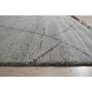 12 ft. x 15 ft. Silver Elegant and Durable Hand Knotted Luxurious Transitional Moroccan Rectangle Wool Area Rugs