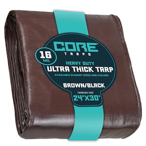 24 ft. x 30 ft. Brown/Black 16 Mil Heavy Duty Polyethylene Tarp, Waterproof, UV Resistant, Rip and Tear Proof