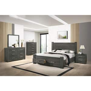 Lisa Weathered Grey 2-Drawer 17 in. W Nightstand