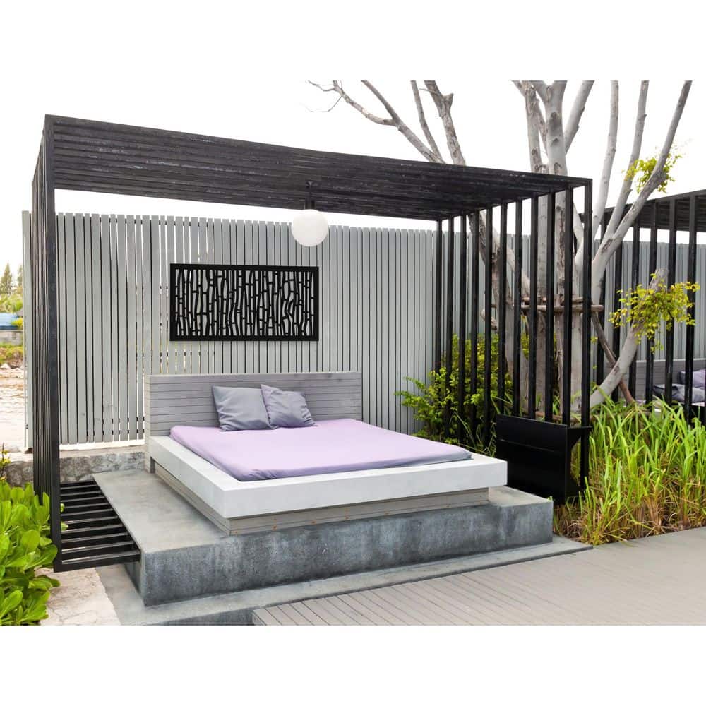 Fiji 24" x 48" Charcoal Recycled Plastic Outdoor Privacy Screen