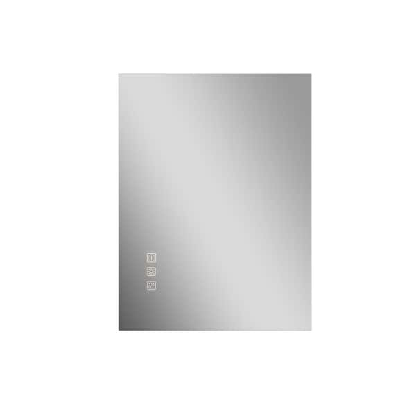 Unbranded 20 in. W x 28 in. H Large Rectangular Frameless LED Anti-Fog Wall Mount Bathroom Vanity Mirror in Silver (Backlit)