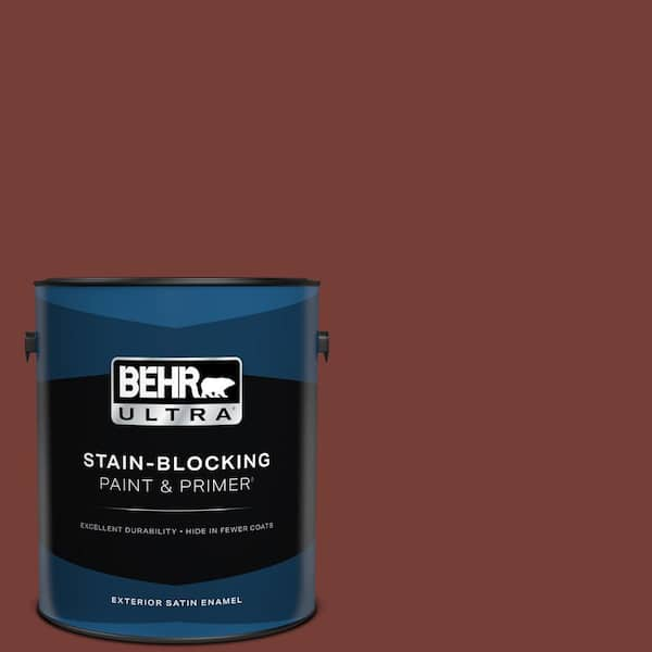 BEHR ULTRA 1 gal. #BXC-76 Florence Red Satin Enamel Exterior Paint & Primer