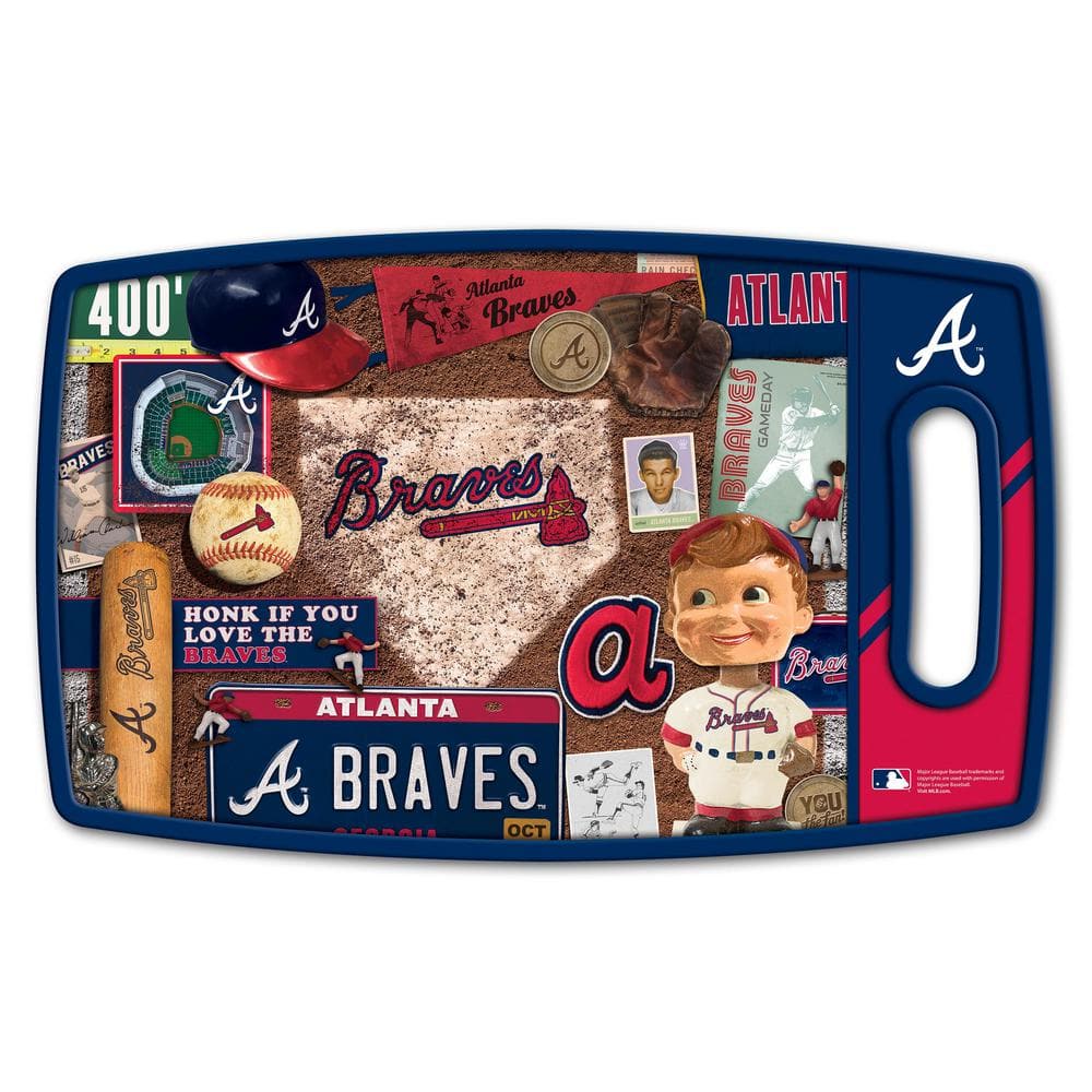 YouTheFan 0959625 MLB Atlanta Braves Retro Series Cutting Board