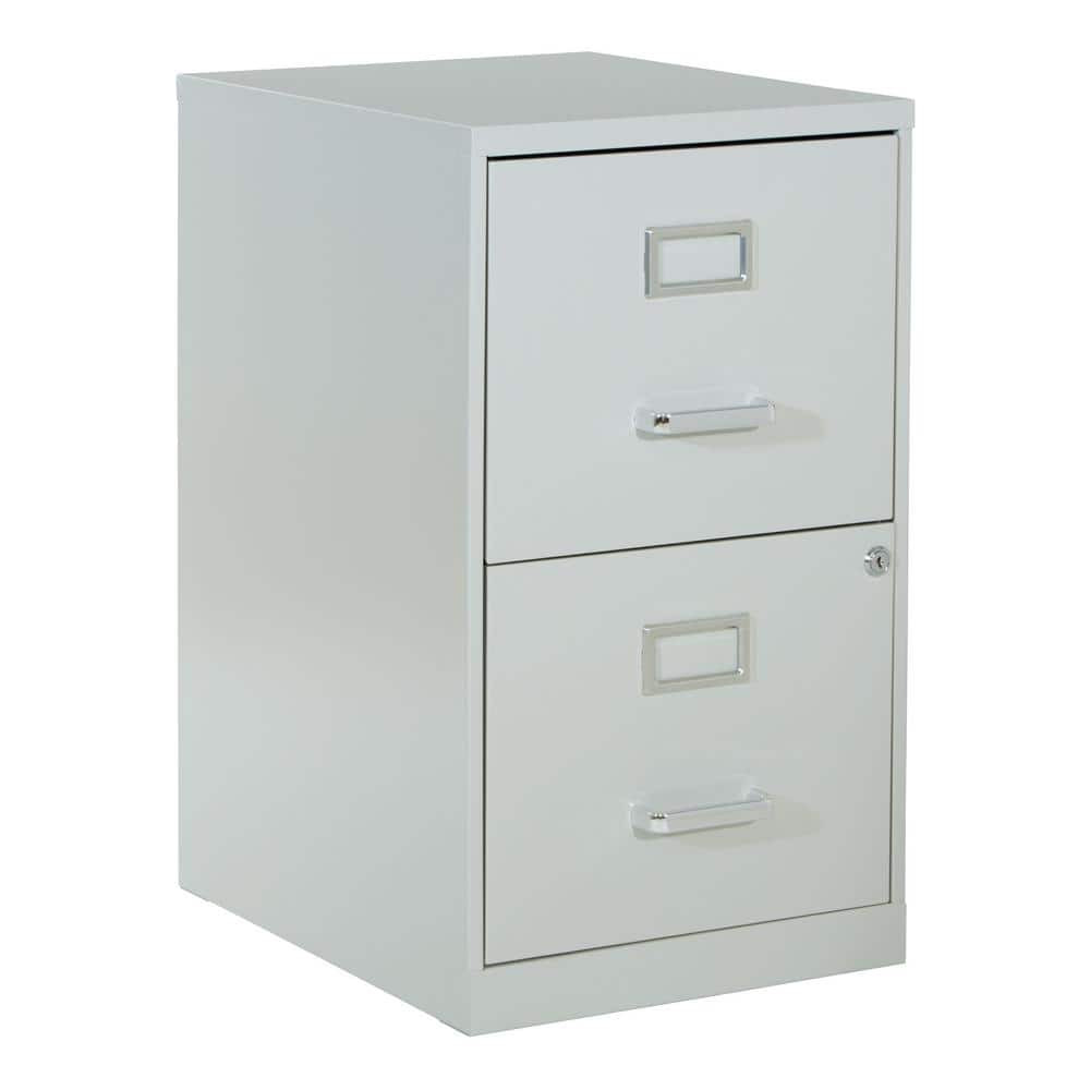 Gray 2 Drawer Lockable Metal File Cabinet