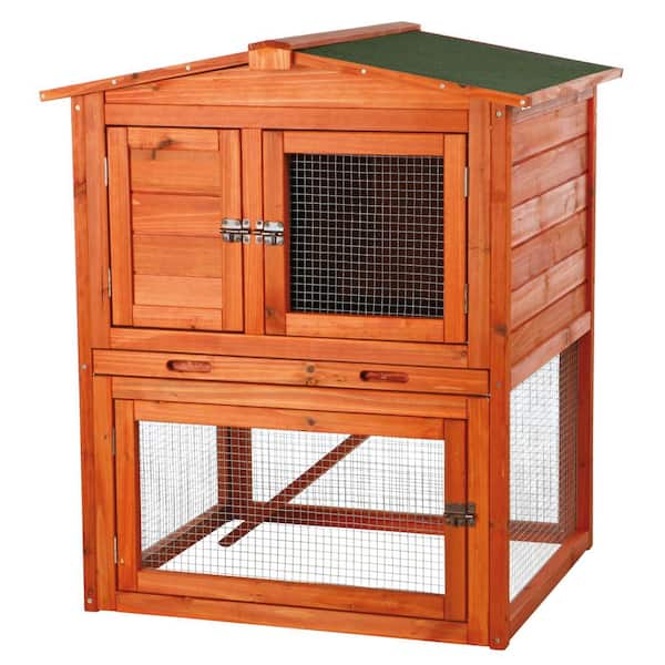 2.7 ft. x 2.4 ft. x 3.1 ft. Small Rabbit Enclosure with Peaked Roof Hutch