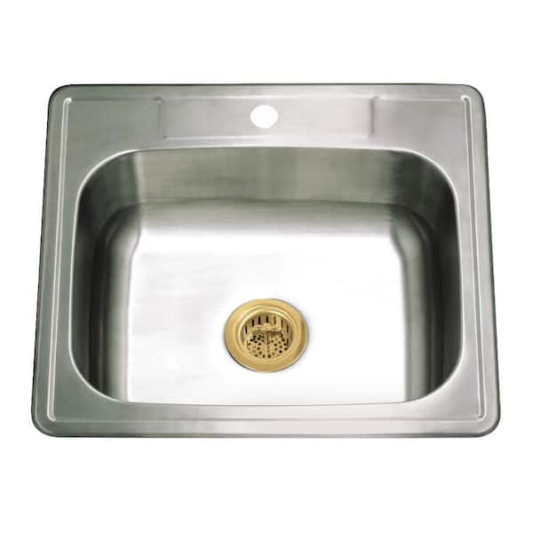 Studio 21 in. Drop-in Single Stainless SteelKitchen Sink with