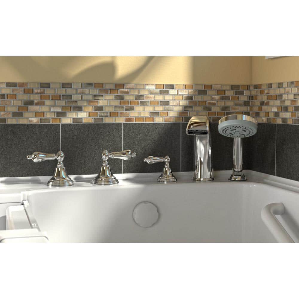 White Gelcoat Fiberglass Walk-In Soaking Bathtub with Faucet