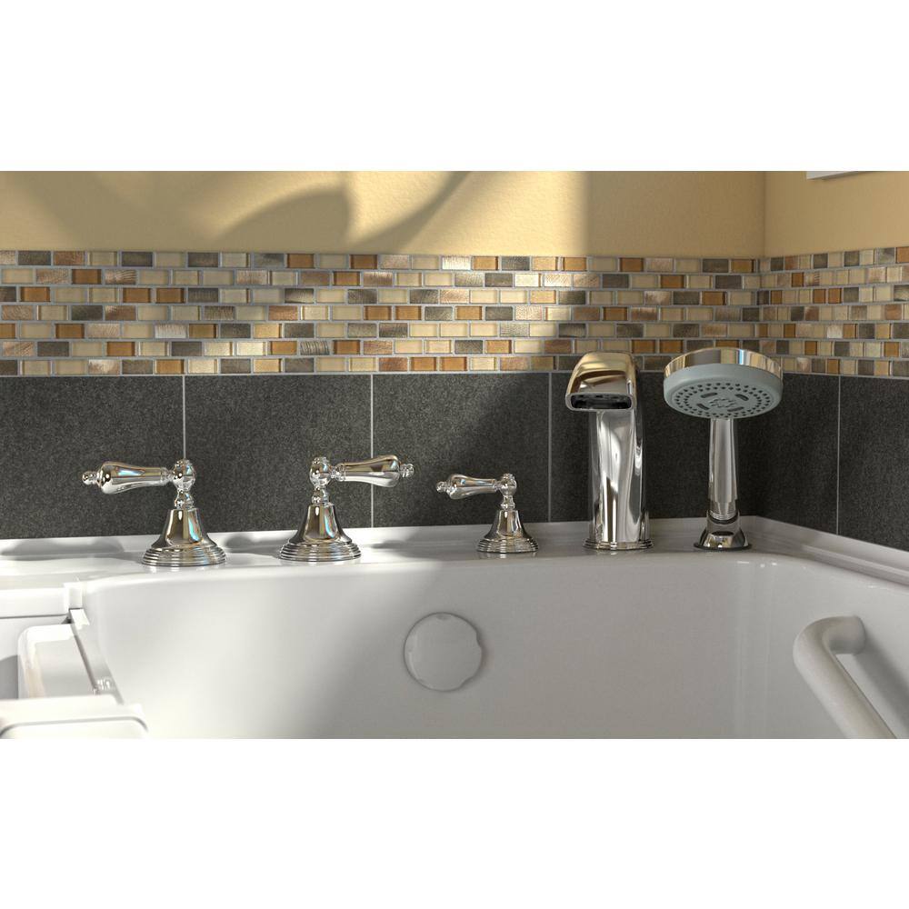 White Fiberglass Walk-In Whirlpool Bathtub with Left Drain