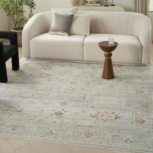 Oases Light Blue 8 ft. x 10 ft. Distressed Traditional Area Rug