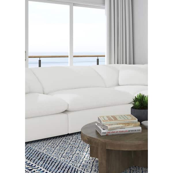 Coaster Raleigh Ivory Boucle Fabric Upholstered Solid Back with No Arm Chair