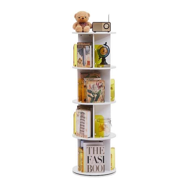 Dropship Storage Shelf, 360° Rotating Bookshelf, 4 Tier Bookcase W