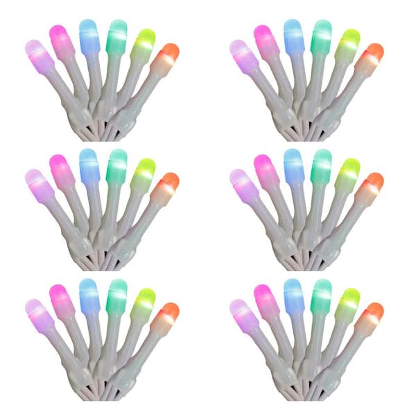 Home Heritage Twinkly App Controlled Icicle 50 RGB LED Lights, Multi Color (6 Pack)