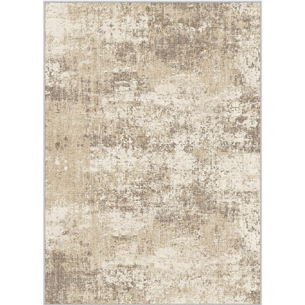Mist Gray/Beige 5 ft. x 7 ft. Modern Abstract Area Rug price history on PriceWatchPro