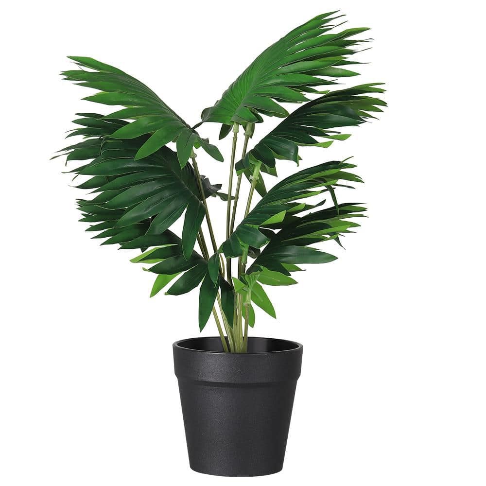 Oumilen 12 in. Green Artificial Swiss Plant Potted Faux Tropical