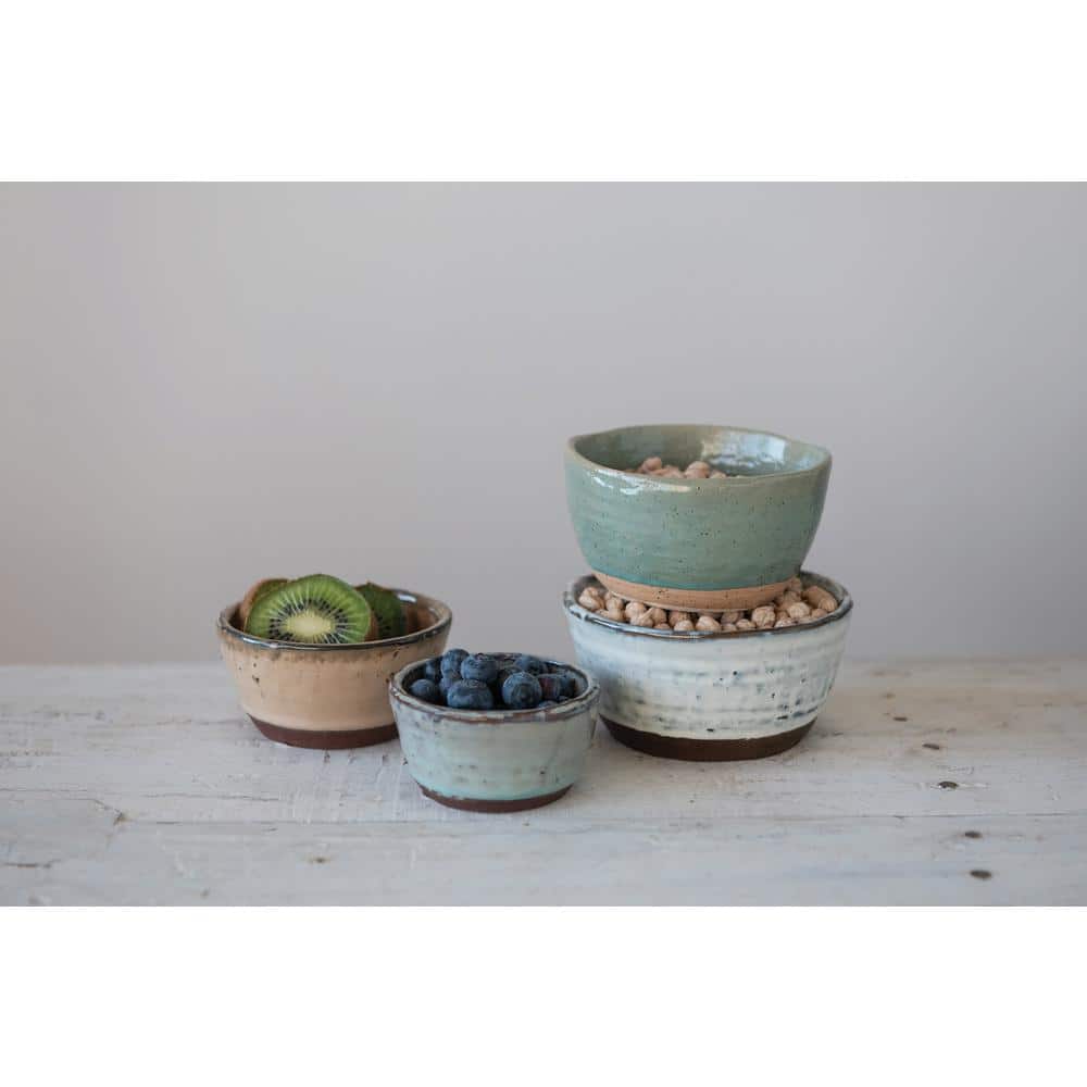 Multicolor Ceramic Reactive Glaze Small Serving Bowls Set