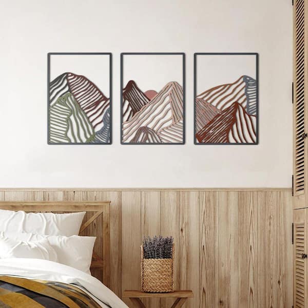 Mountain Scene Metal Unframed Wall Art Decor 16.9 in. x 11.6 in.
