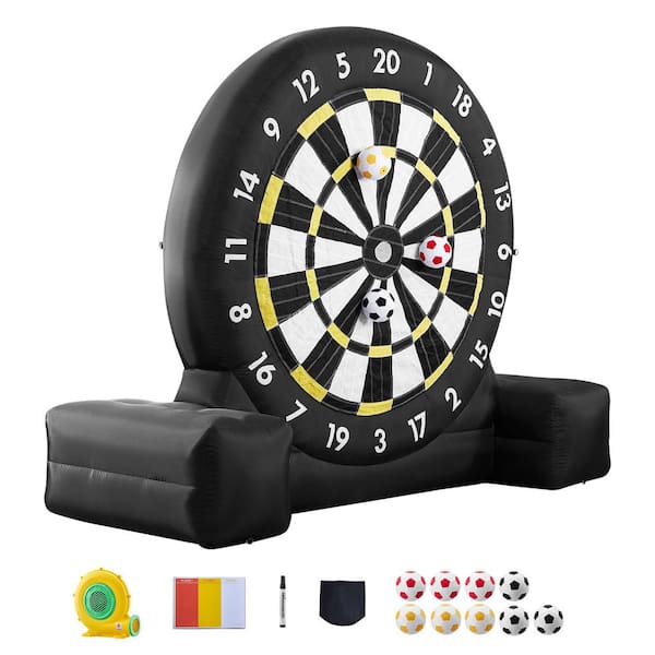 Inflatable Soccer Dart Board, 2-Mins Setup & Storage Bag, over 8 ft. High Soccer Dart Board with 9 Kick Balls & Air Pump