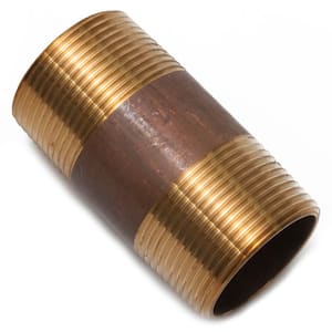 1-1/4 in. x 3 in. Brass MIP Nipple Fitting (2-Pack)
