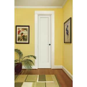 24 in. x 96 in. Madison White Painted Left-Hand Smooth Solid Core Molded Composite MDF Single Prehung Interior Door