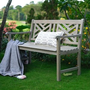4 ft. Maine Weathered Gray Teak Wood Outdoor Bench
