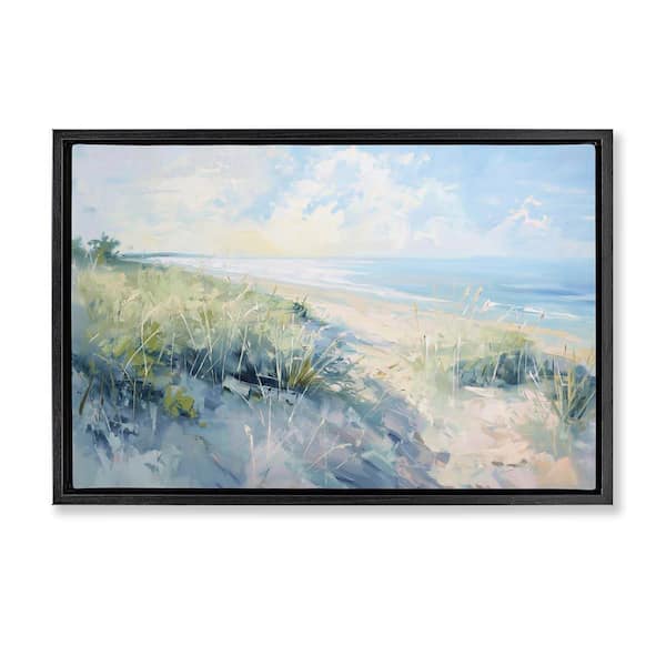Stupell Industries Sunny Day At The Coast by Gina Kelly Black Floater Frame Coastal Graphic Art Print 17 in. x 25 in.