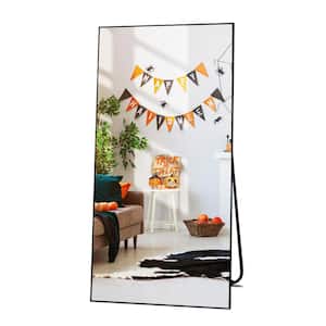24 in. W x 71 in. H Oversized Rectangle Black Alloy Framed Full Length Wall-Mounted Standing Mirror