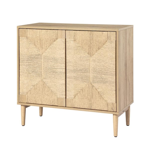 JAYDEN CREATION Gustal Oak Transitional 30.5 in. Tall Wood 2-Door Accent Cabinet