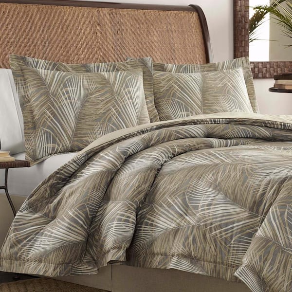 Tommy Bahama Palmiers 4-Piece Green Botanical Cotton Queen Comforter Set  USHSA31034256 - The Home Depot