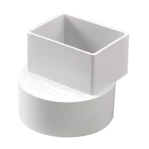 HIPS Offset Downspout Adapter, 2X3 in. Downspout X 4 in. S&D Hub