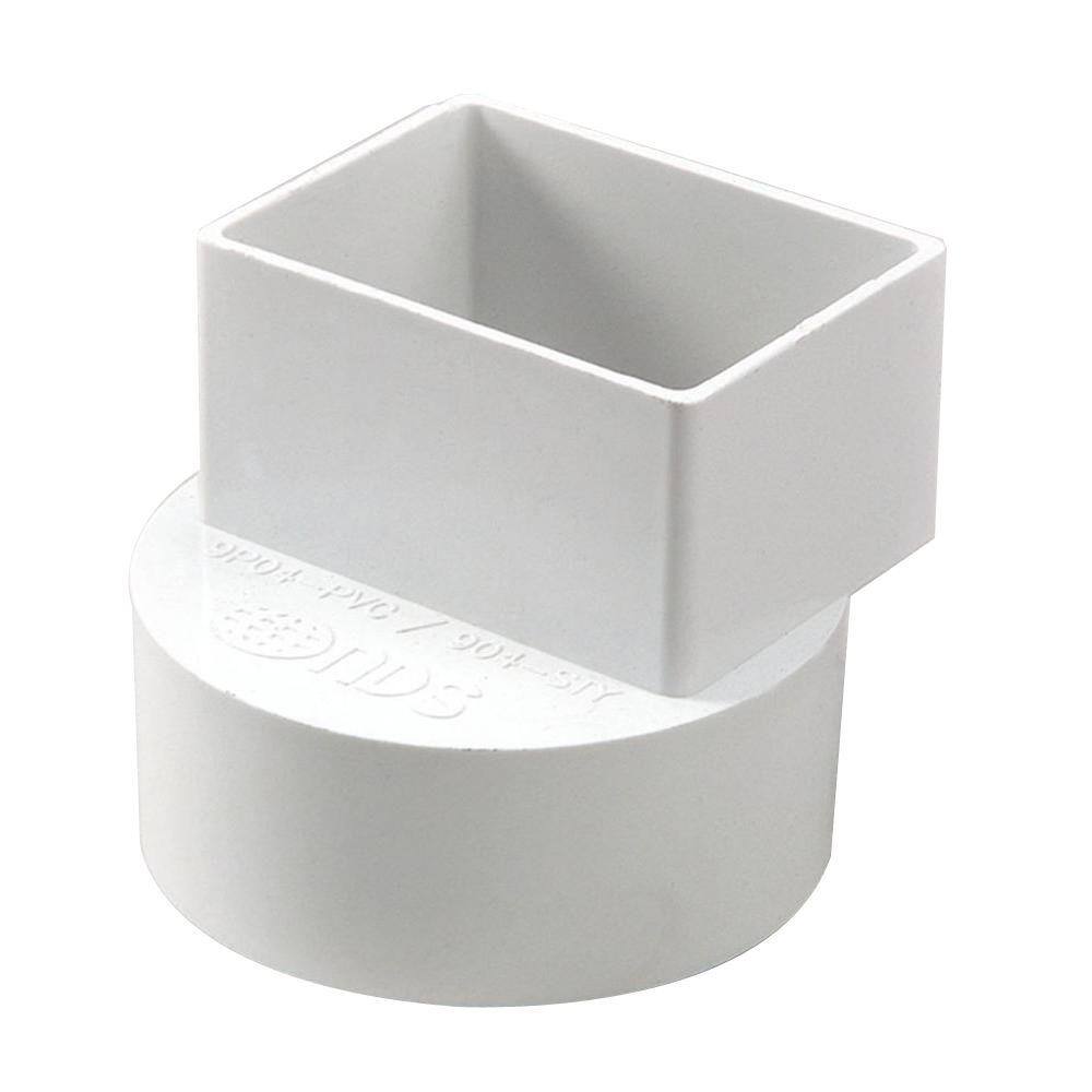 NDS HIPS Offset Downspout Adapter 2X3 In Downspout X 4 In S D Hub 
