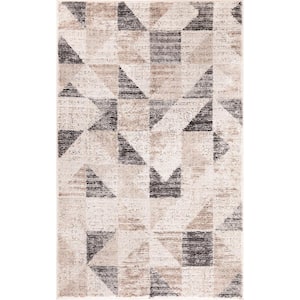 Geo Harmony Brown 3 ft. x 4 ft. Contemporary Area Rug