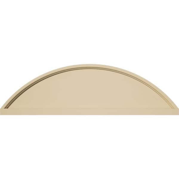 Ekena Millwork 28-in. W x 8-in. H x 2-in. P Segment Arch Smooth Signature Urethane Pediment, Primed Tan