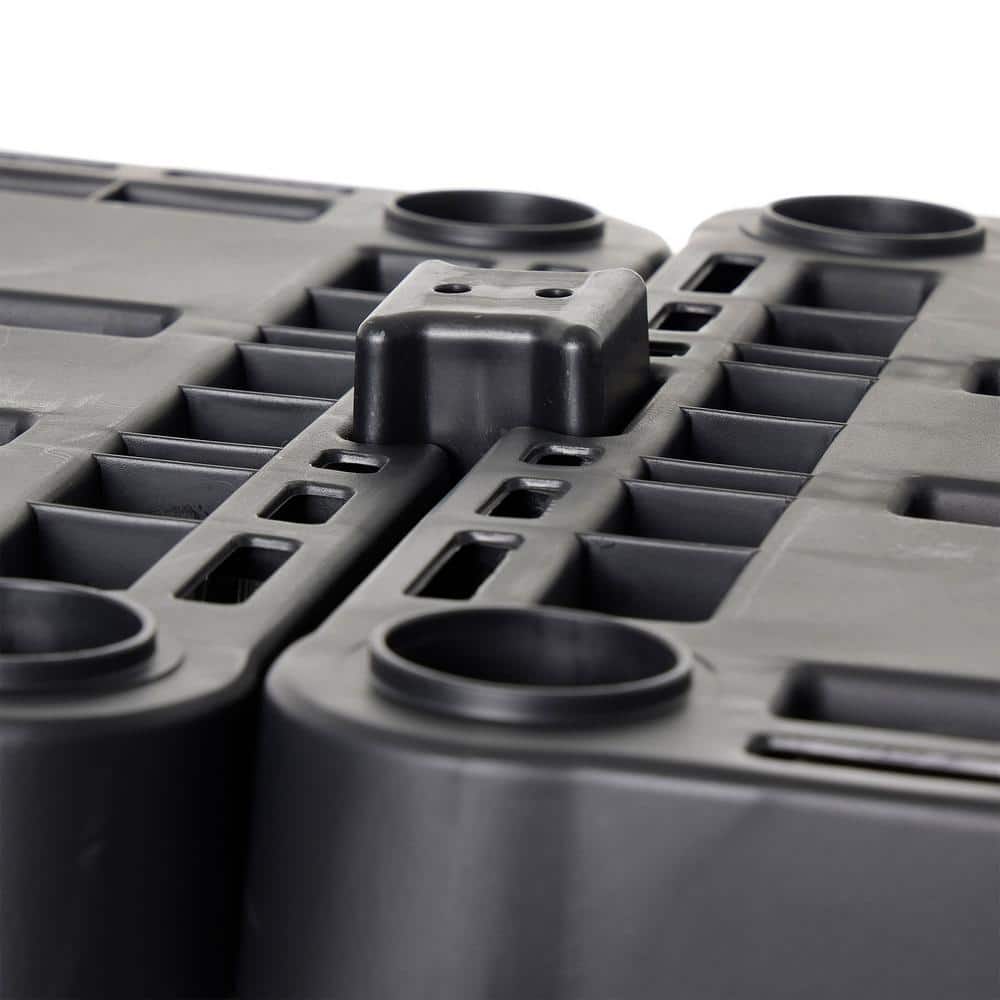 Versatile 24'' Black Plastic 4-Shelf Storage Organizer