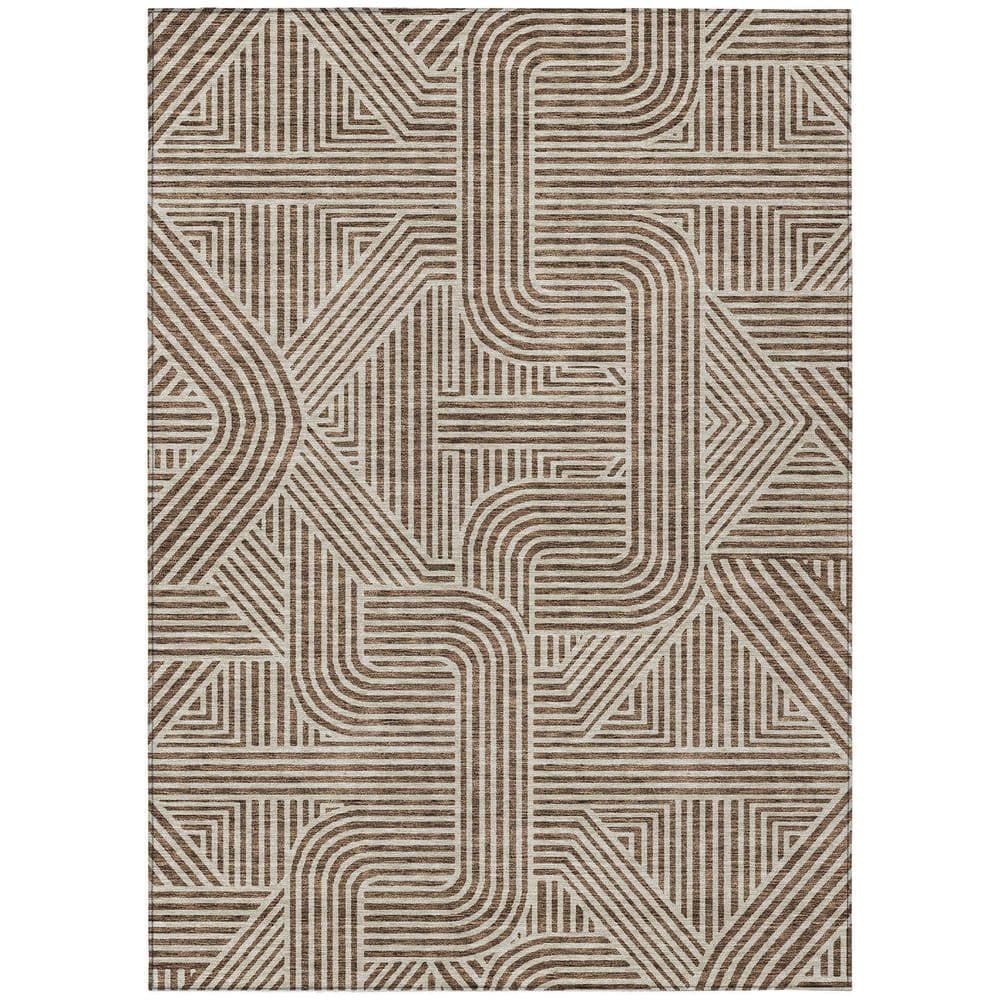 Chantille Machine Washable Indoor/Outdoor Abstract ACN917 Brown 5 ft. x 7 ft. 6 in. Area Rug price history on PriceWatchPro