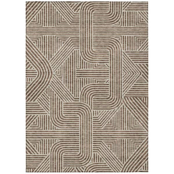 Addison Rugs Chantille Machine Washable Indoor/Outdoor Abstract ACN917 Brown 5 ft. x 7 ft. 6 in. Area Rug