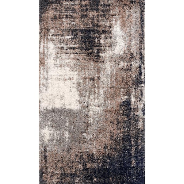 Rug Branch Retro Ivory 2 ft. 8 in. x 4 ft. 11 in. Modern Abstract Area Rug Doormat Entrance Floor Mat