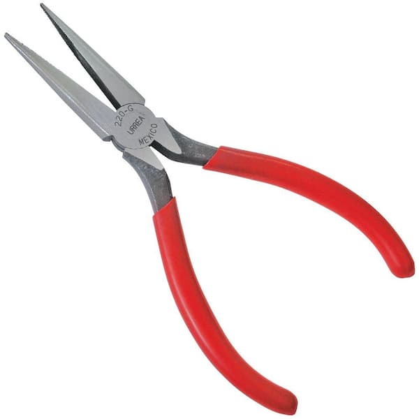 6-5/8 in. Long Rubber Grip Long-Nose Pliers Non-Cutting