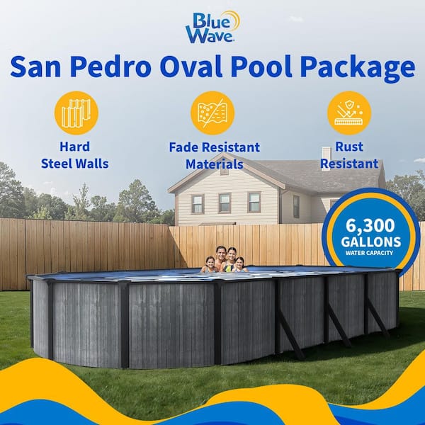 Steel Frame Blue Wave Affinity 24-ft Round 52-in Deep 7-in