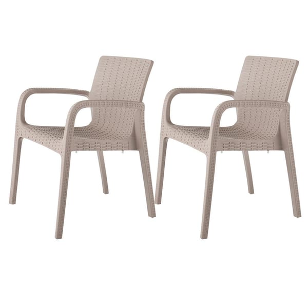 Lagoon Koppla Gray Stackable Plastic Outdoor Dining Chair (2-Pack)