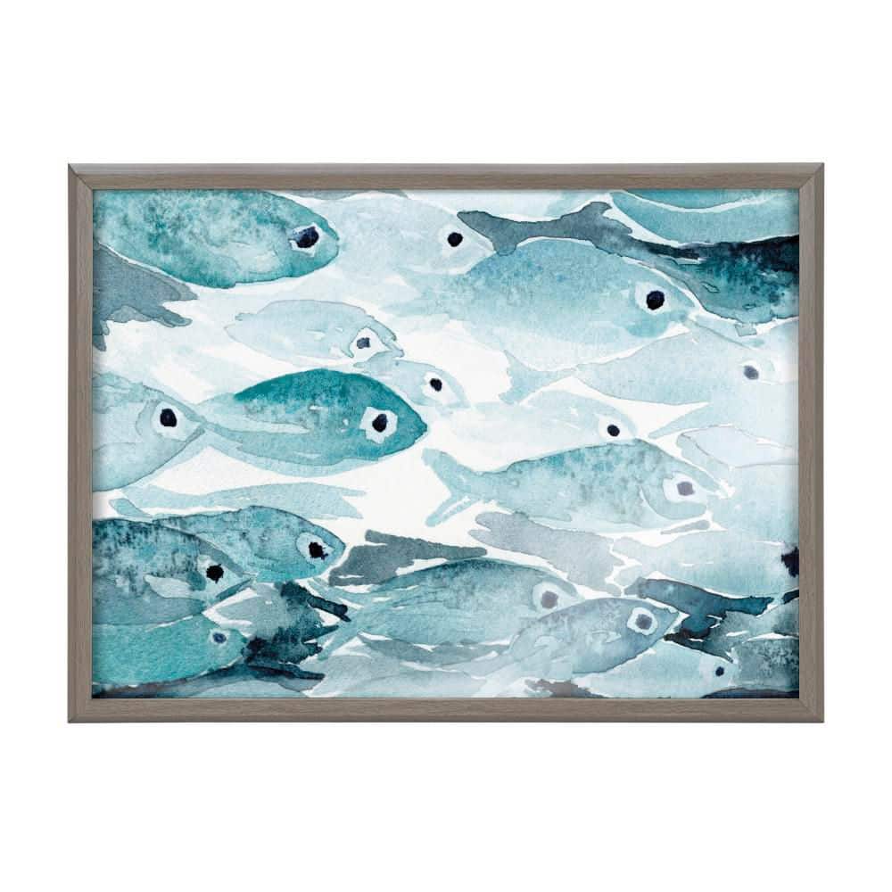 Blake Aholehole Blue Fish Print Glass Wall Art